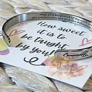 Teacher Appreciation Cuff Bracelet and Card (Bundle Selection)