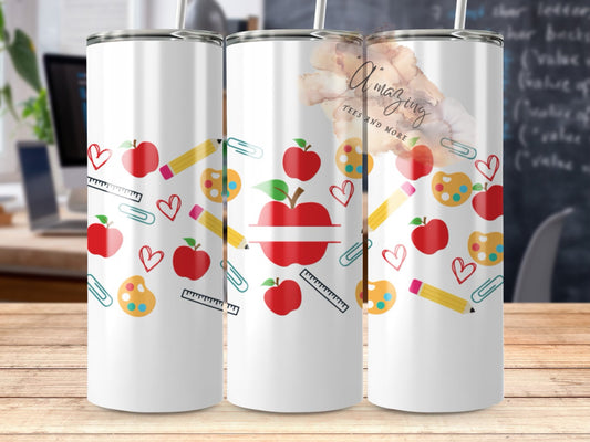 Paint and Pencil w/apple (name personalization)