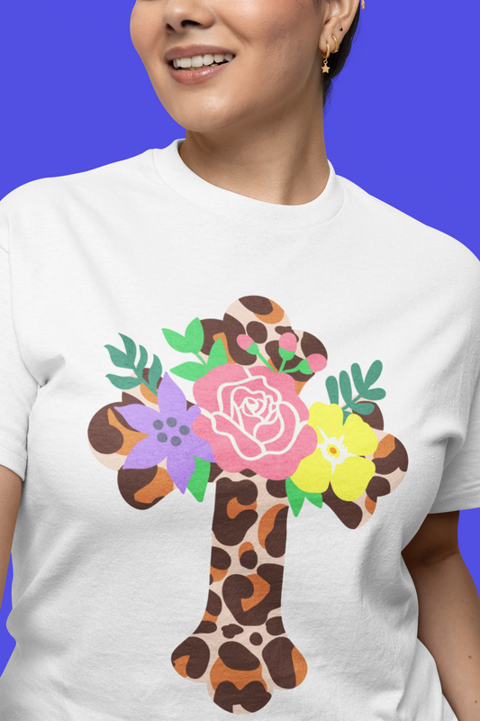 Cross w Flowers T-shirt