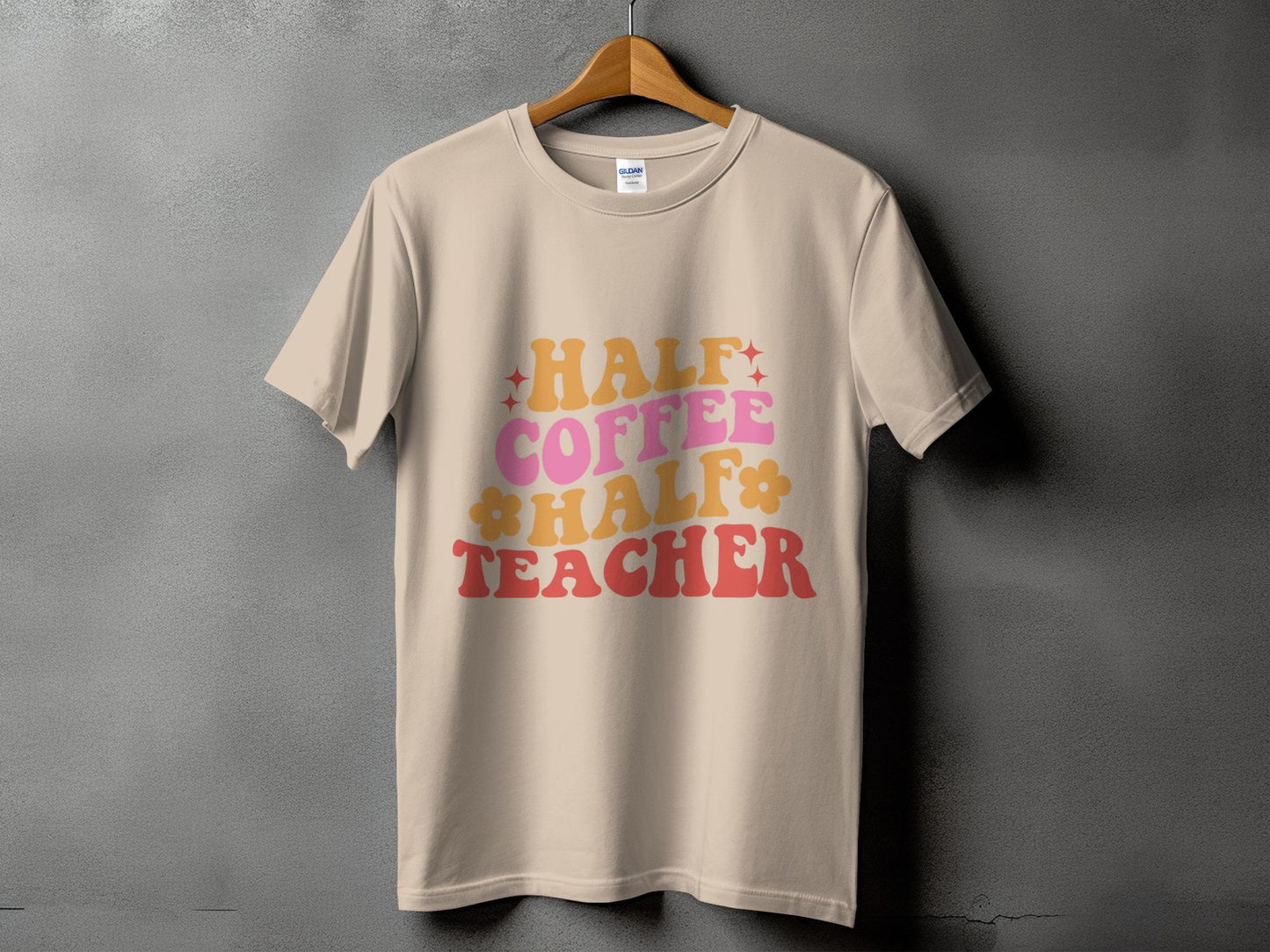 Half Coffee Half Teacher-Retro