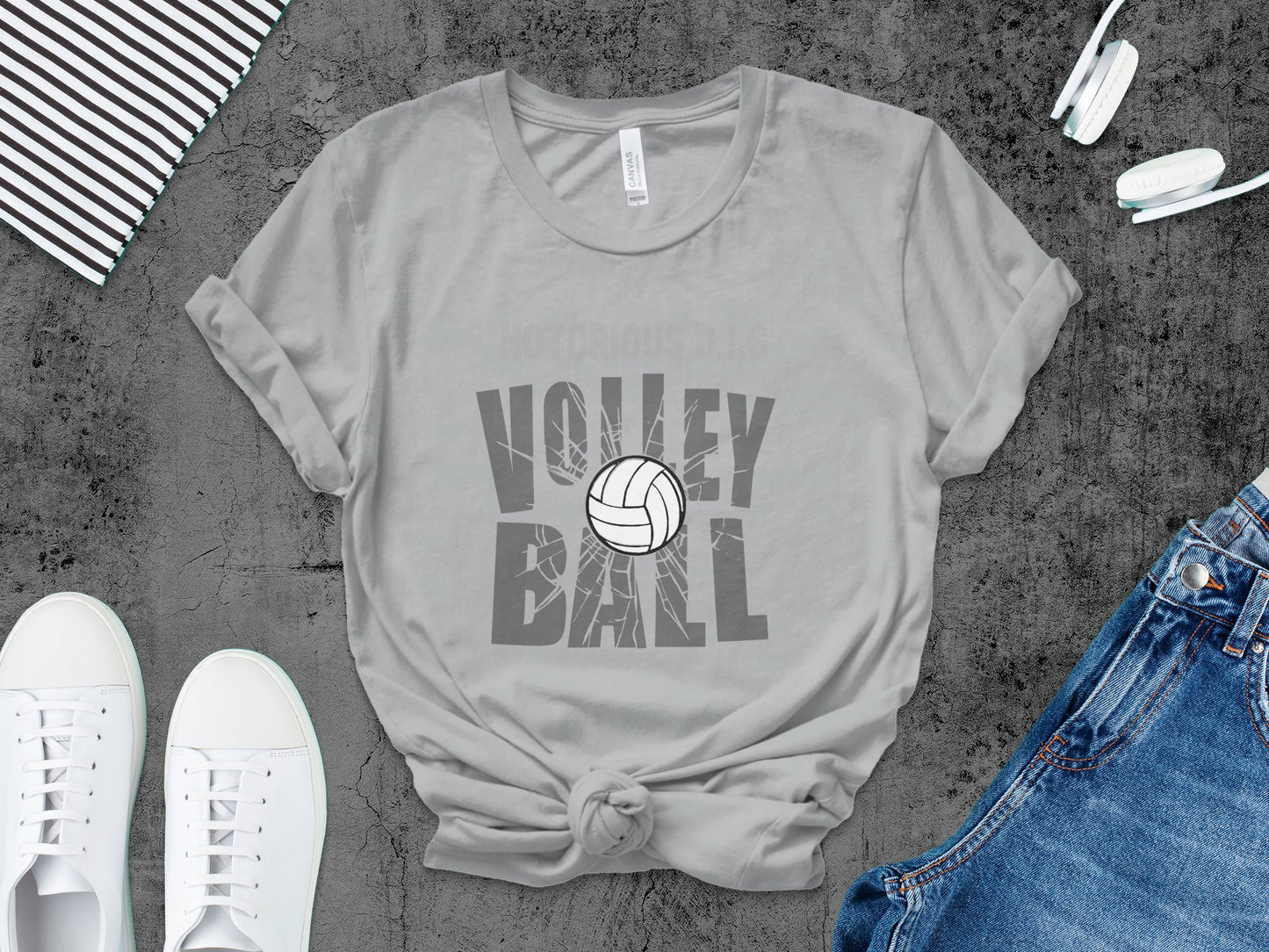 Notorious D.I.G Volleyball- Grey font