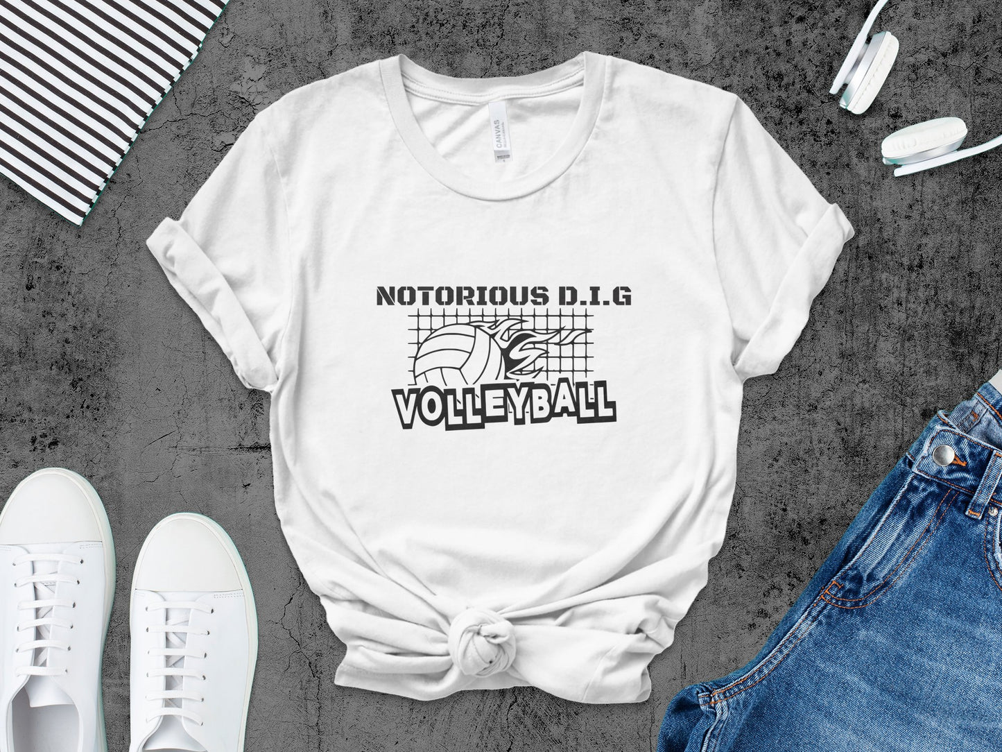 Notorious D.I.G Volleyball-black font