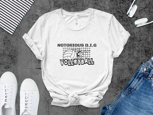 Notorious D.I.G Volleyball-black font