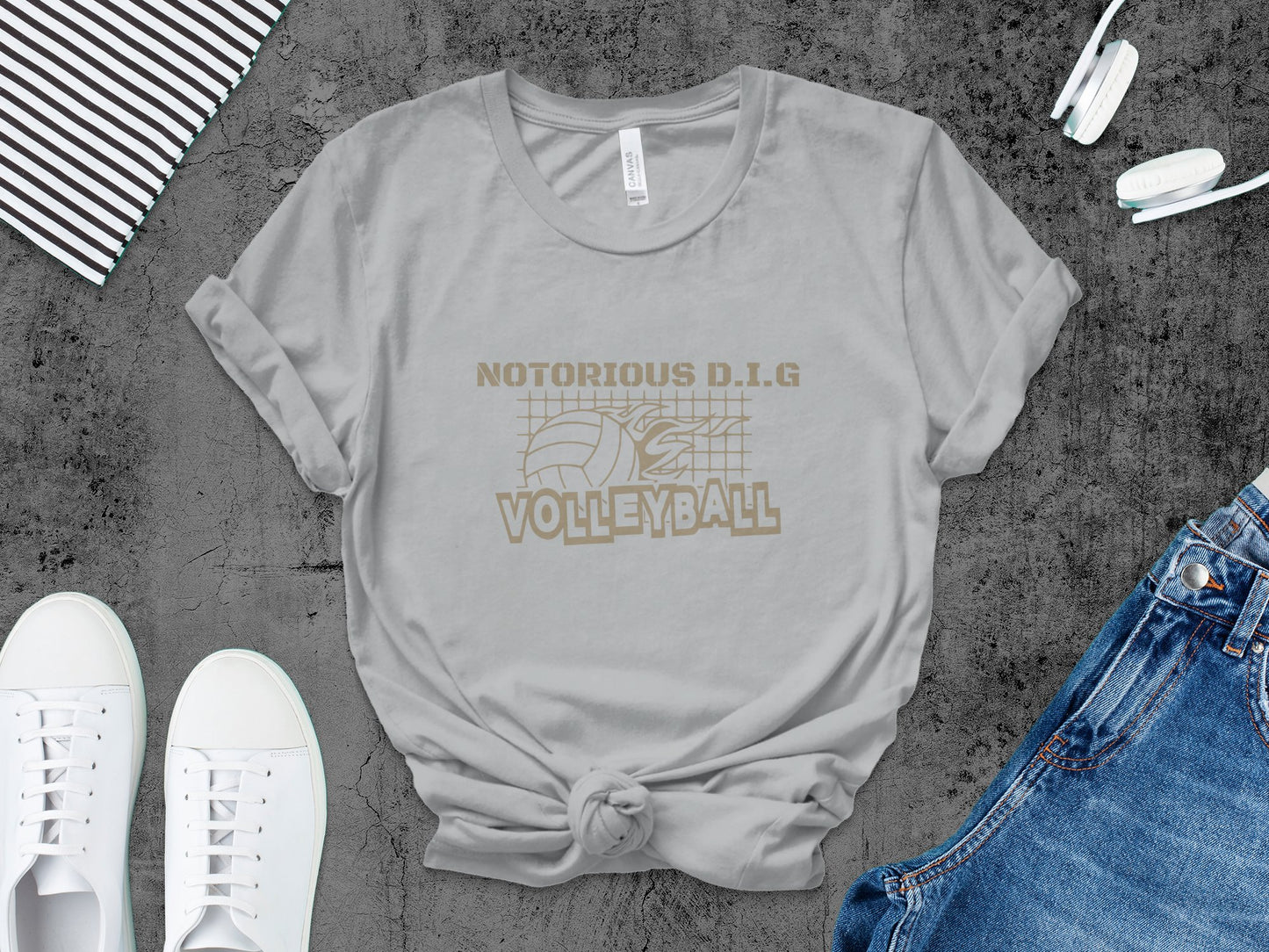 Notorious D.I.G Volleyball-Gold font