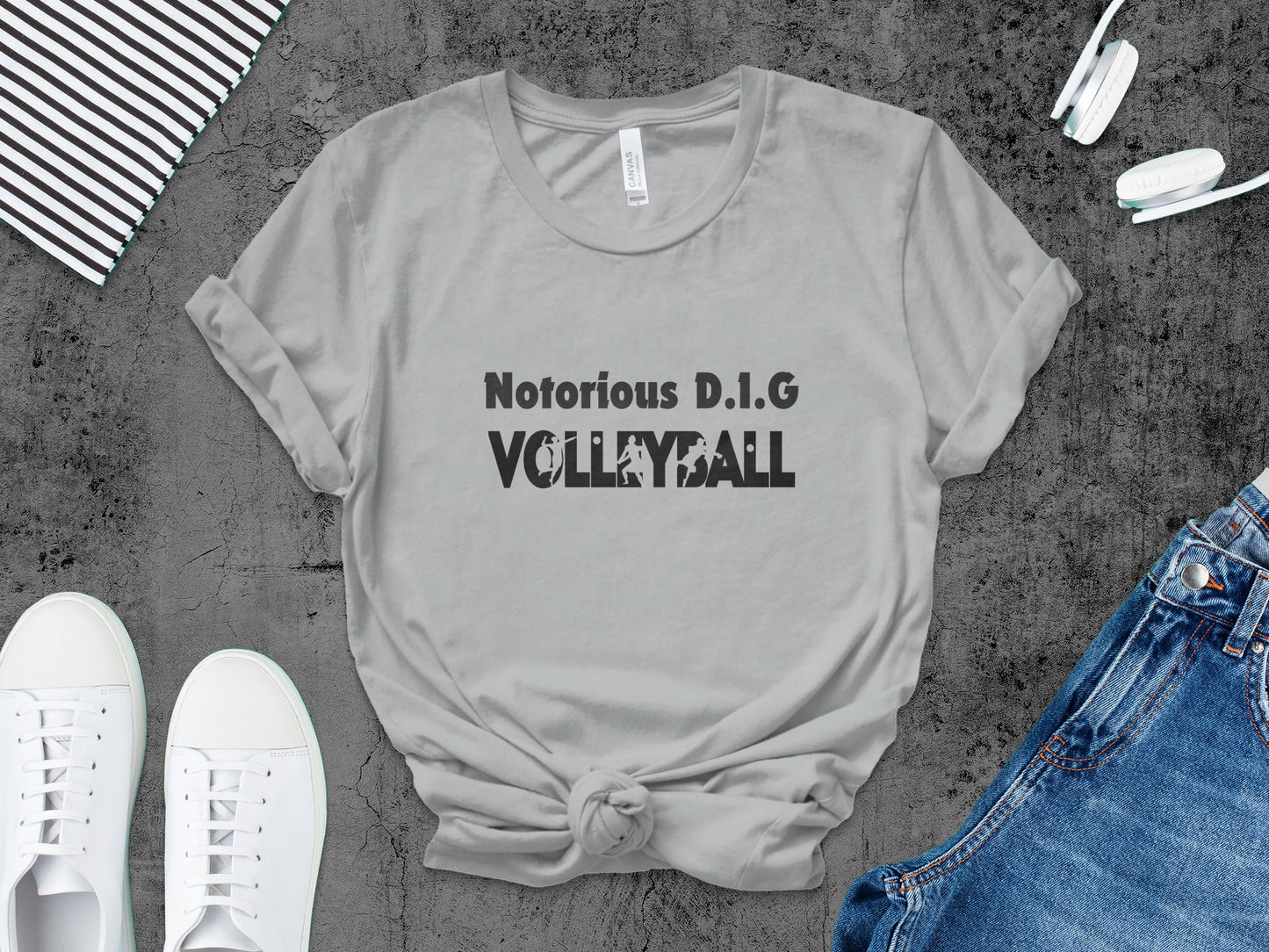 Notorious D.I.G Volleyball-Black Font