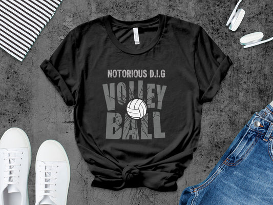 Notorious D.I.G Volleyball- Grey font