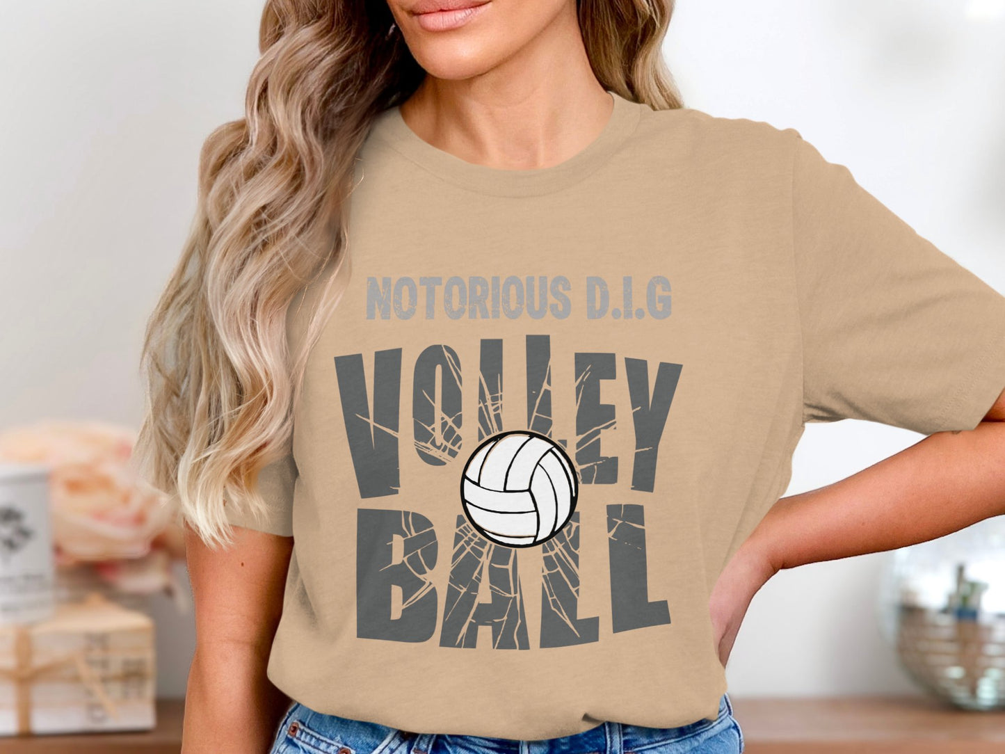 Notorious D.I.G Volleyball- Grey font