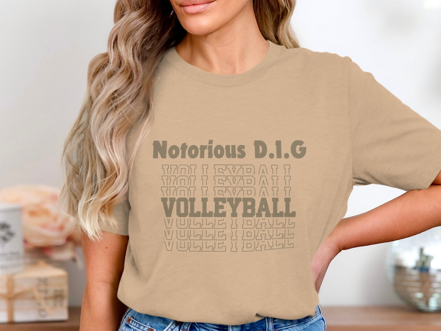 Notorious D.I.G Volleyball Stacked-gold font