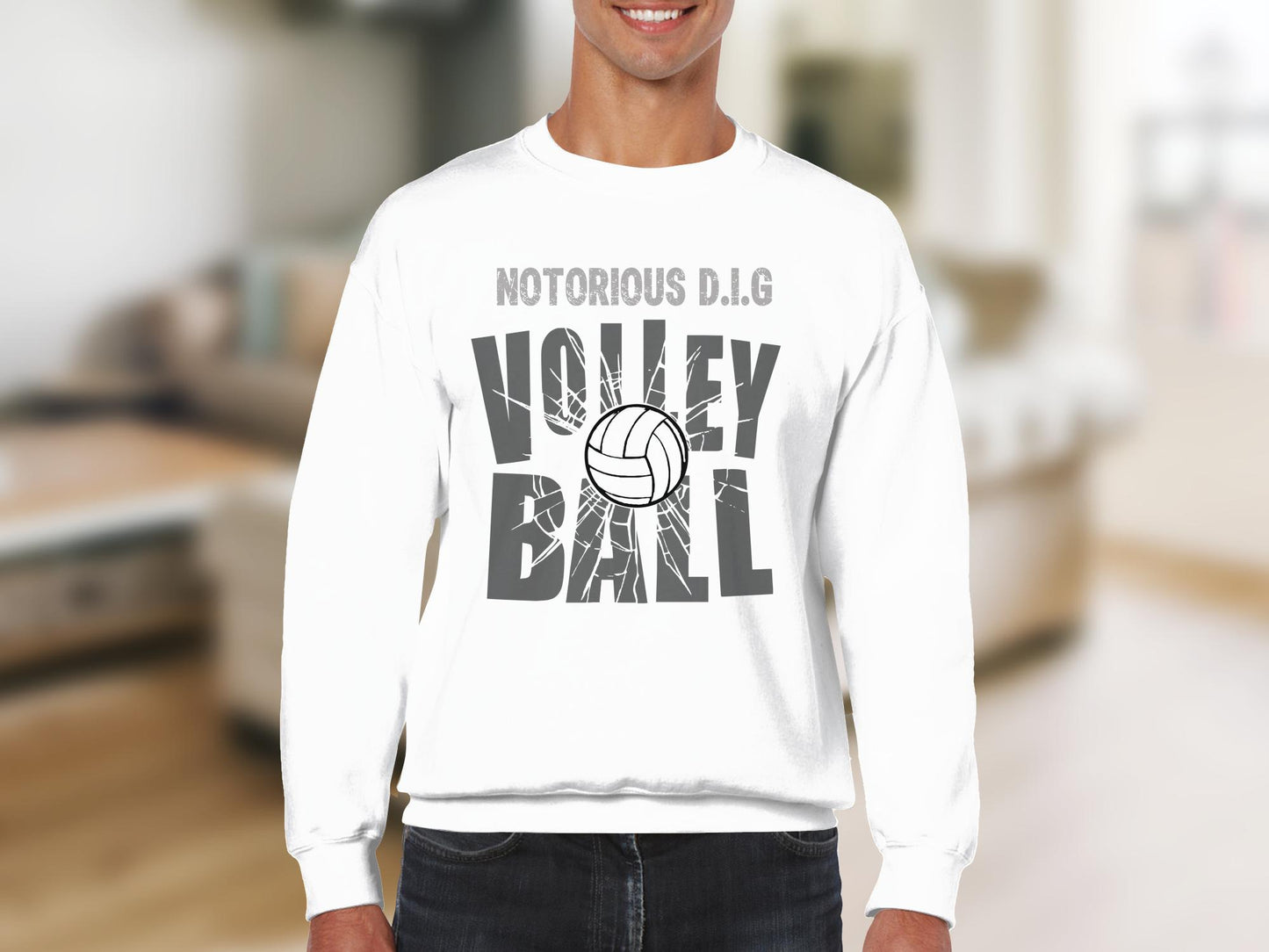 Notorious D.I.G Volleyball- Grey font