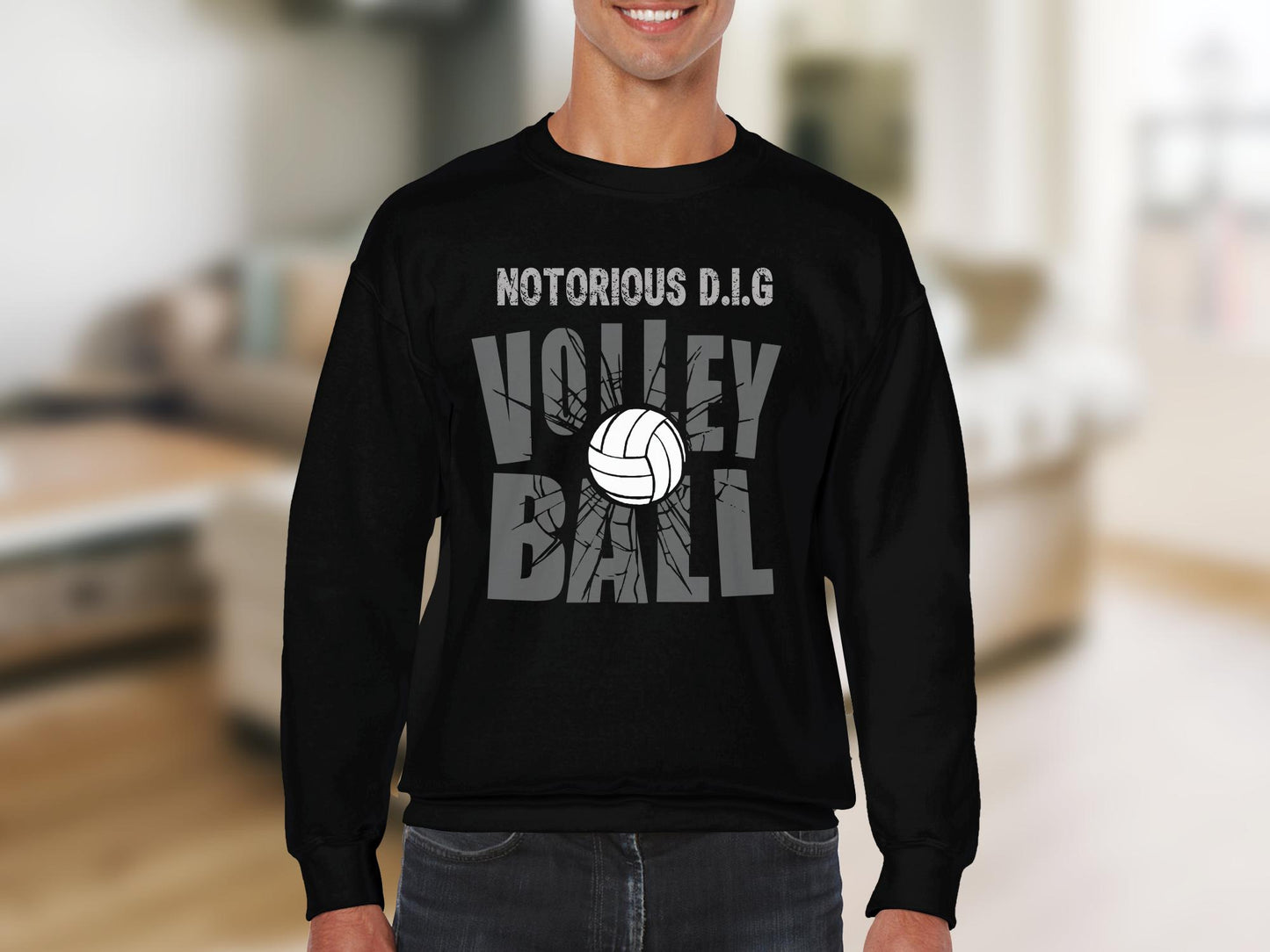 Notorious D.I.G Volleyball- Grey font