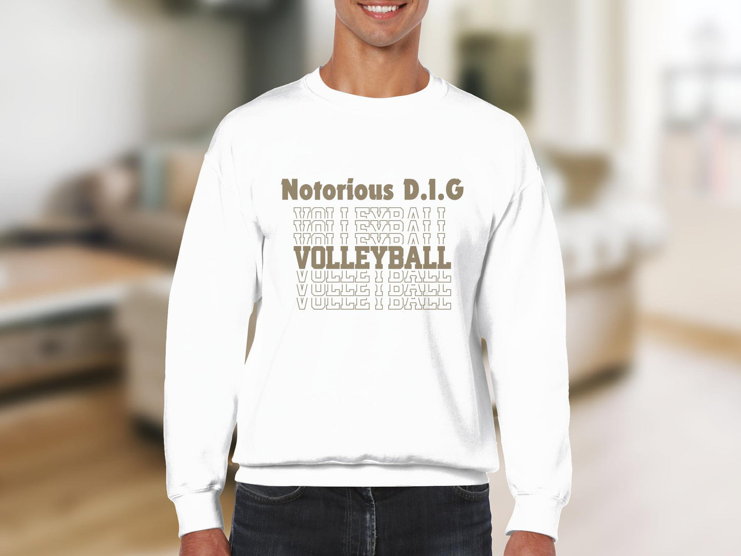 Notorious D.I.G Volleyball Stacked-gold font