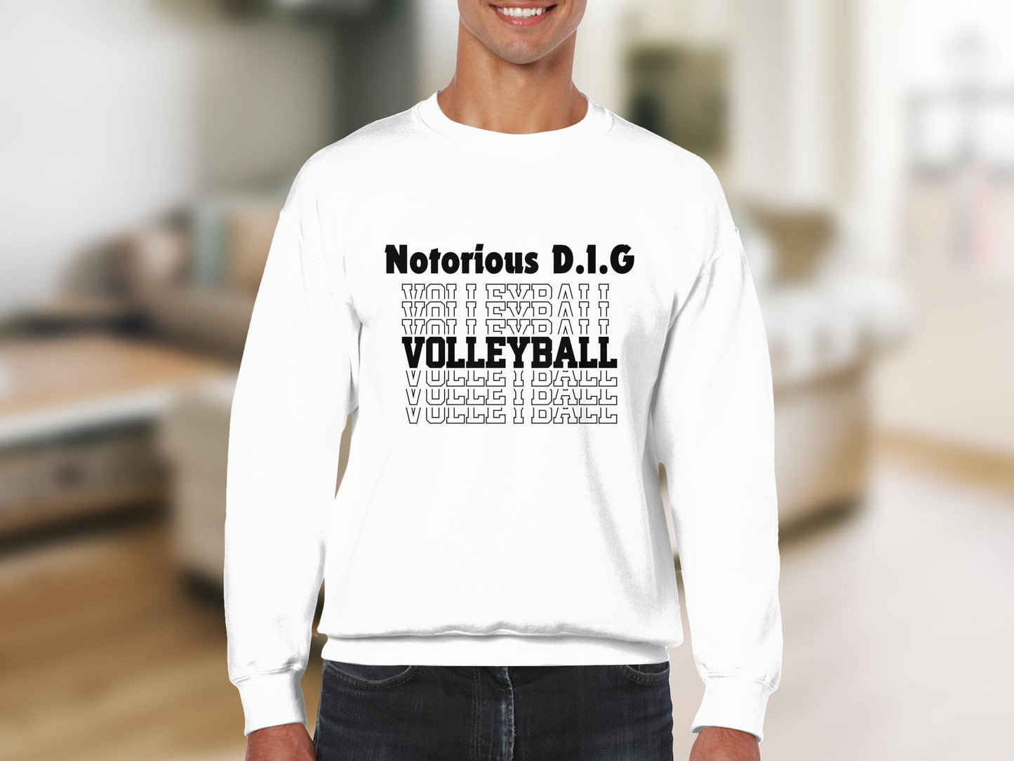 Notorious D.I.G Volleyball Stacked-black font