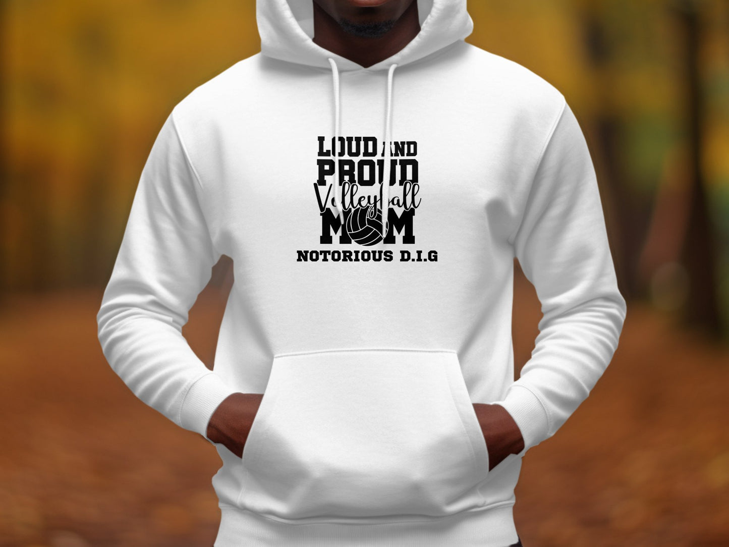 Loud and Proud Volleyball Mom-Notorious D.I.G-black font