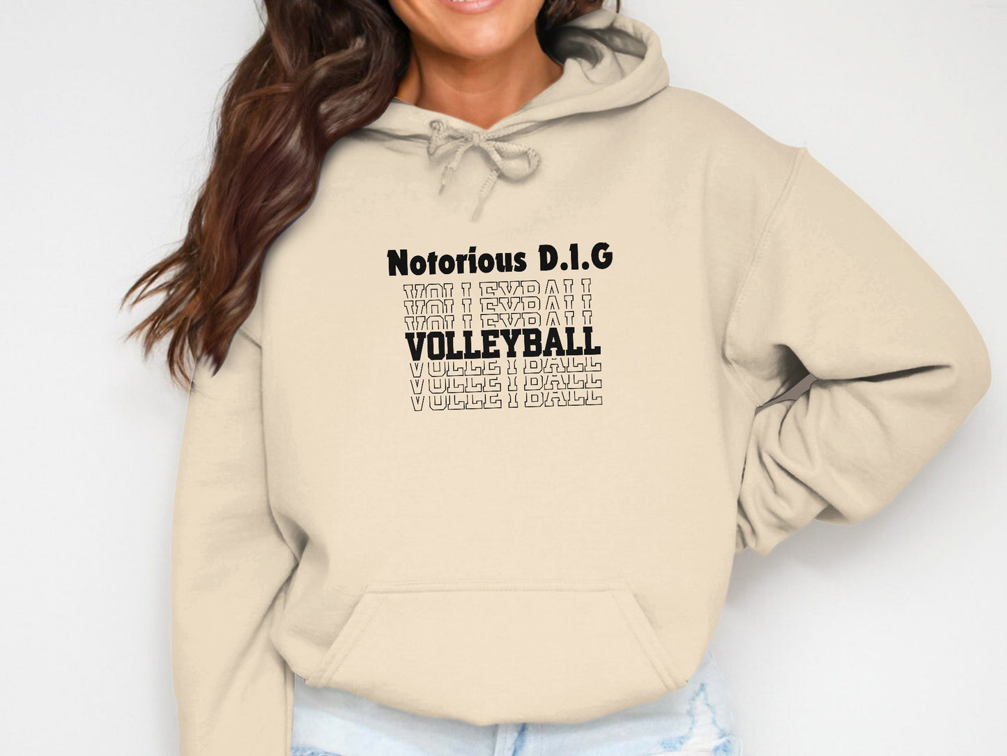 Notorious D.I.G Volleyball Stacked-black font