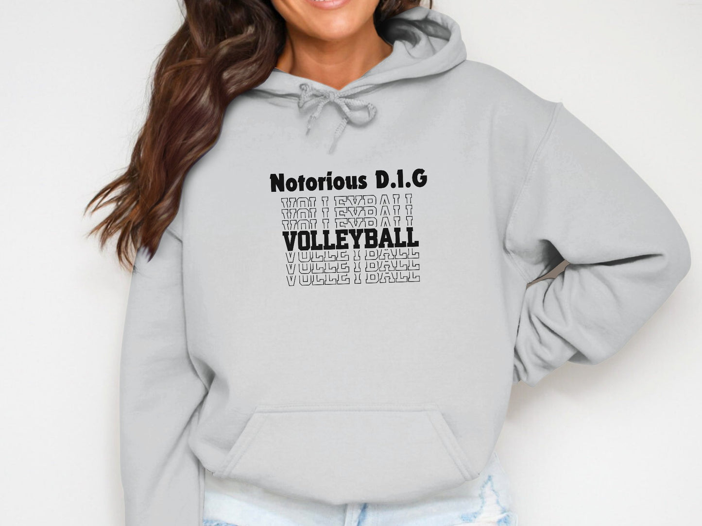 Notorious D.I.G Volleyball Stacked-black font