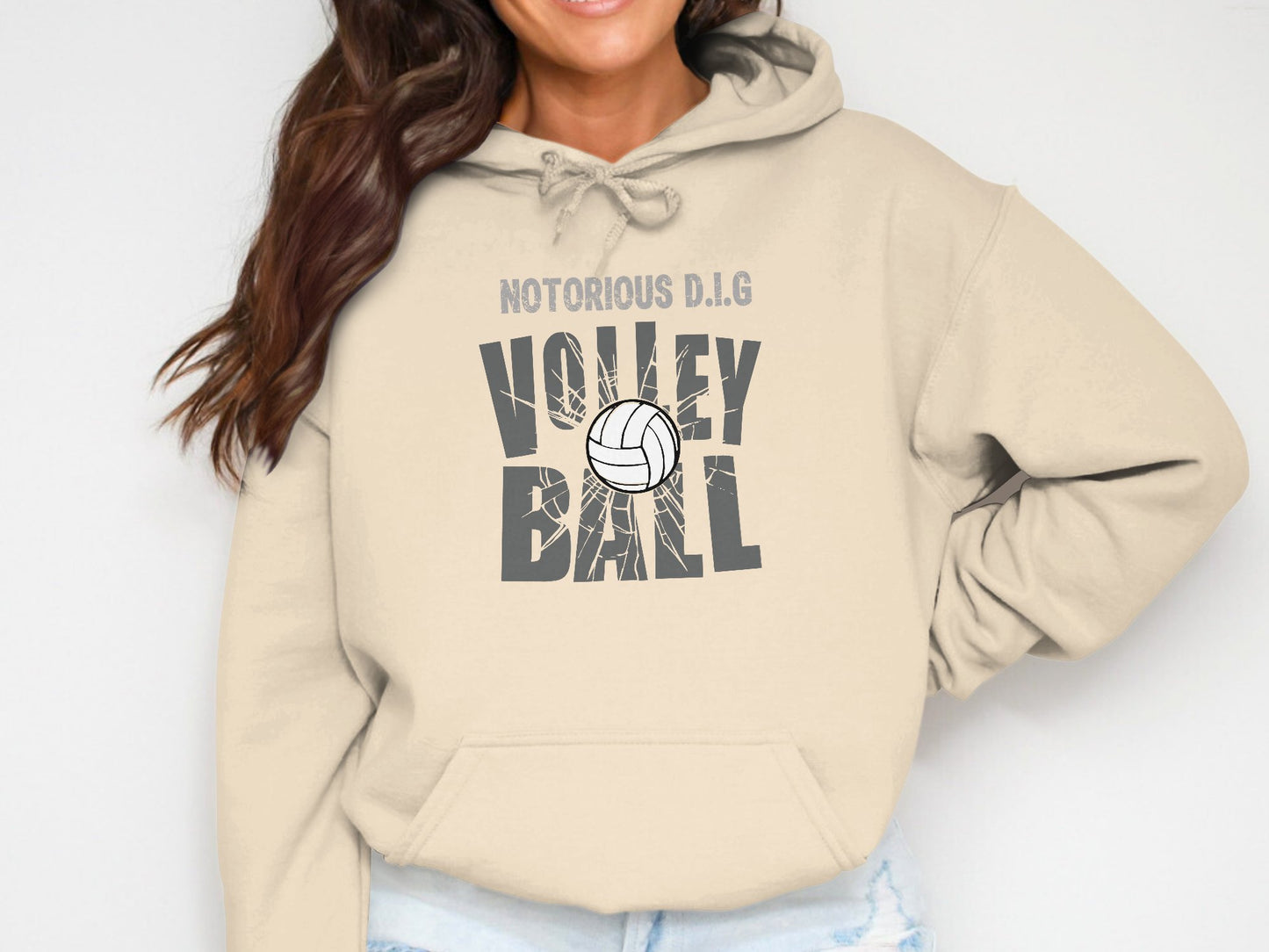 Notorious D.I.G Volleyball- Grey font