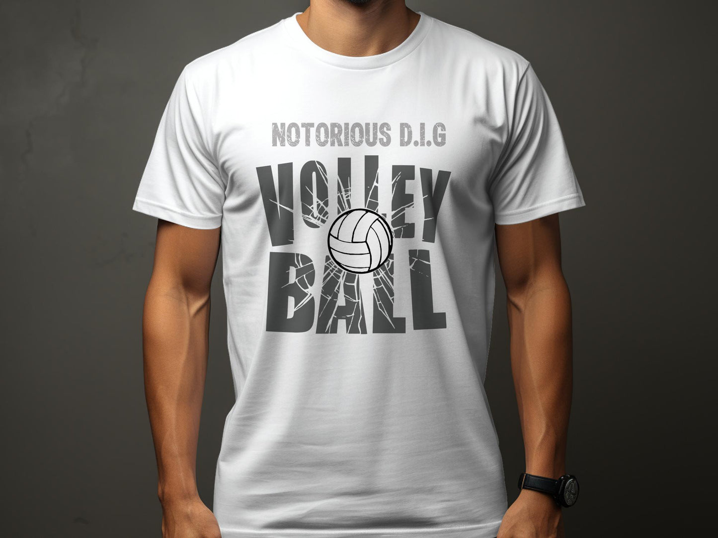 Notorious D.I.G Volleyball- Grey font