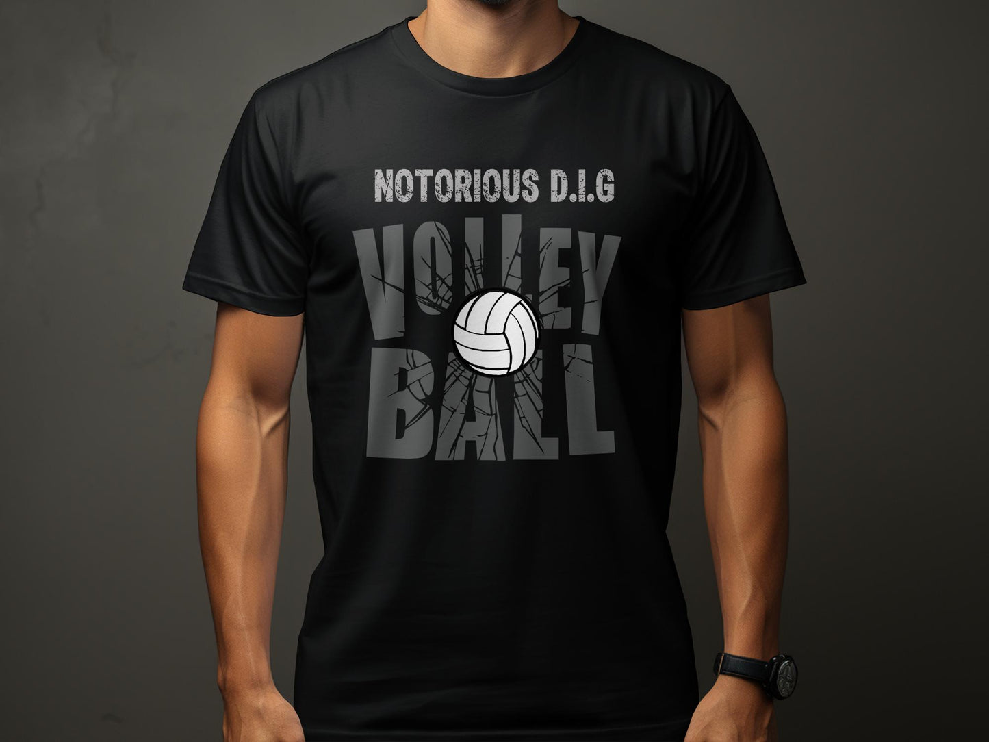 Notorious D.I.G Volleyball- Grey font