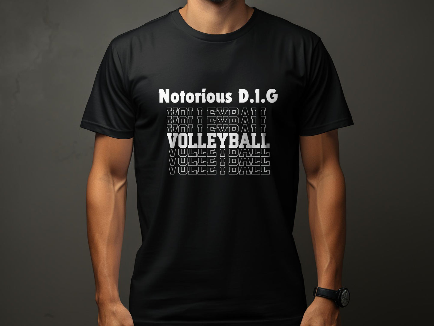 Notorious D.I.G Volleyball Stacked-white font