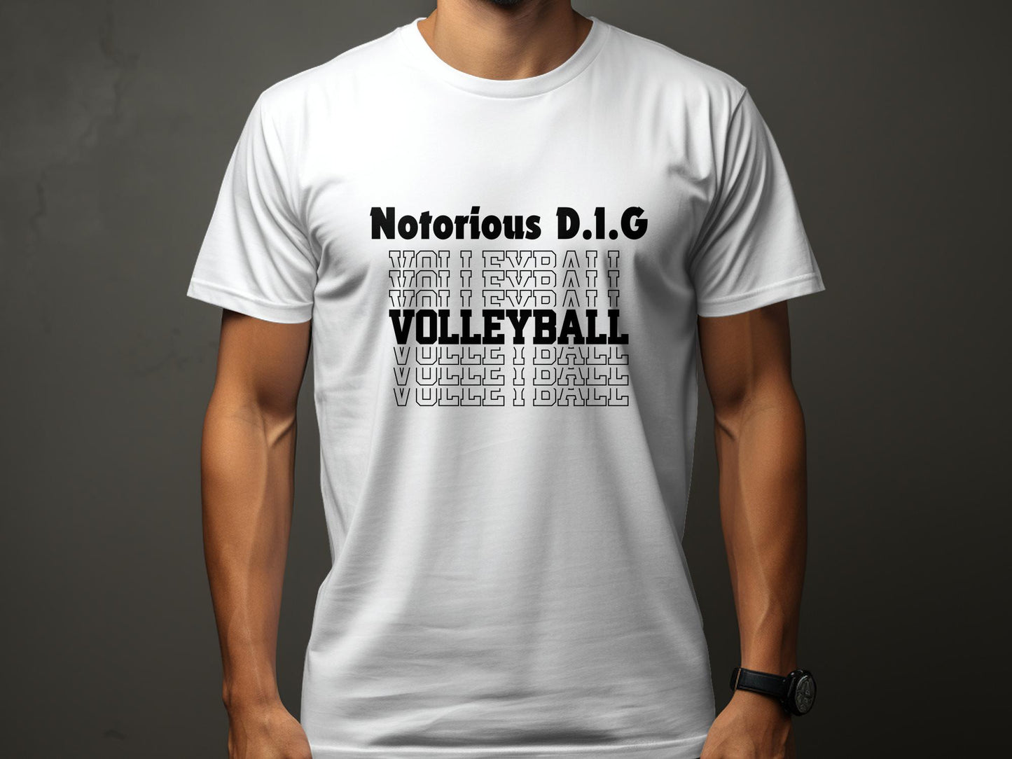 Notorious D.I.G Volleyball Stacked-black font