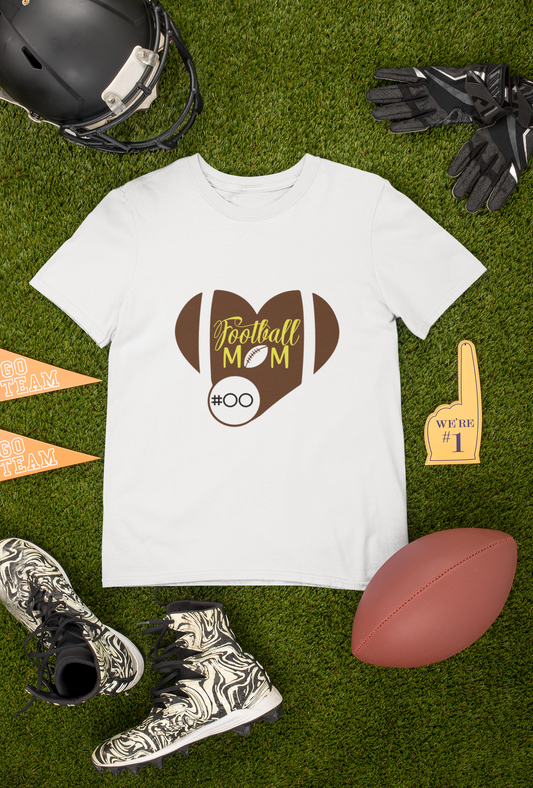 Football Mom w/player # Tshirt